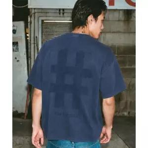 매장정품 BEENTRILL 빈티지 스탬프 해시태그 다잉 반팔티(네이비)