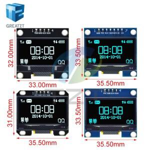 OLED LCD 디스플레이 모듈, SPI IIC 통신, 화이트, 블루 컬러, 128x64 1.3 인치,