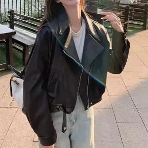 여성 루즈핏 페이크 레더자켓 라이더 점퍼 아우터