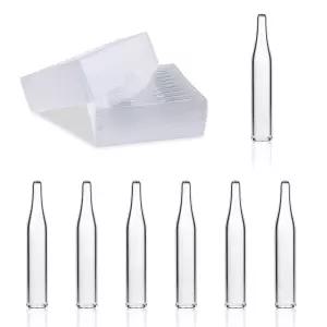 PEKYBIO 바이알 인서트 5x31 mm 투명 유리 원뿔형 베이스 200 ul 용량 100개입 팩