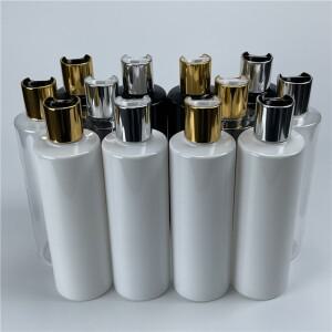 32 개/몫 100ML 화이트 클리어 블랙 빈 플라스틱 샴푸 애완 동물 병 골드 실버 디스크 탑 캡 샤워 젤 컨테