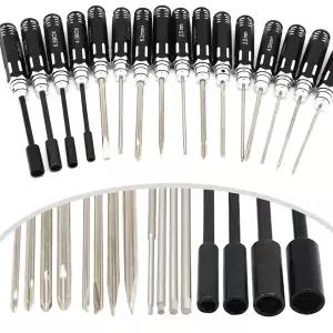RC소품  16pcs 육각 스크류 드라이버 스크루 세트 FPV 레이싱 드론 헬기 비행기 자동차 보트 RC 부품에 대