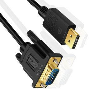 DisplayPort-VGA 어댑터 DP-VGA 케이블(수-수) 금도금 처리됨 컴퓨터, 노트북, 모니터, TV, 프로젝터에 적