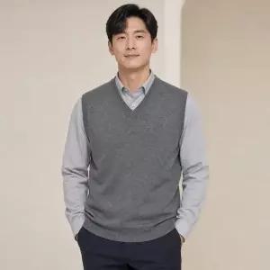 파파브로 남성 국내제작 클래식 브이넥 니트 조끼 LWS-VEA-26YVNECK