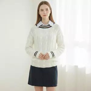 [페이지플린] 배색라인케이블니트_P5AKN005M