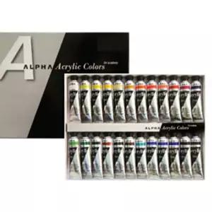 알파 준전문가용 실버라벨 아크릴물감 20ml 24색/아크릴/물감/채색/세트/그림/미술용/색칠/학생/교육용