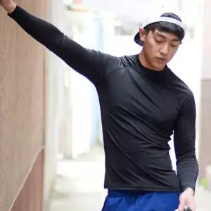 남자 솔리드 래쉬가드 티셔츠 스포츠 레저 비치웨어