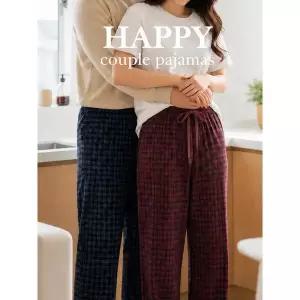 [핑크룩]남녀 코트나 부드러운 체크 파자마 수면 홈웨어 팬츠 2P_P437407290