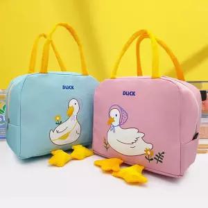 오리 디자인 보냉백 도시락 쿨러 가방 소풍 음식 음료 수납 백