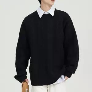 가을 니트티 패션 꽈배기 스타일 클래식 라운드넥 겨울 패턴 남자 외출