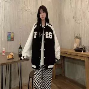 (스타일하우스)점퍼 자켓 JP 여성 스포티 오버핏 배색 야구점퍼 여자 아우터