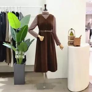 [하프클럽/]  FW3J7ST02799 골덴 A라인 원피스 세트