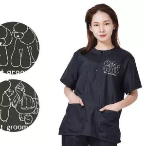 애견 미용사 남여공용 반팔 바지 미용복 반려동물용 수술복 단체복 i-WFLNG4S