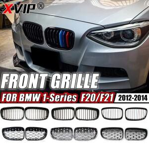XVIP 자동차 전면 그릴 그릴 광택 블랙 BMW 1 시리즈 F20 m140i 118d F21 2012-2014 전면 다이아몬드 스타
