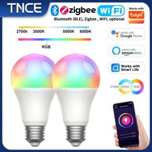 TNCE 투야 E27 전구 블루투스 와이파이 지그비 밝기 조절 LED 램프 2700-6500k RGB 스마트 라이프 앱 알렉