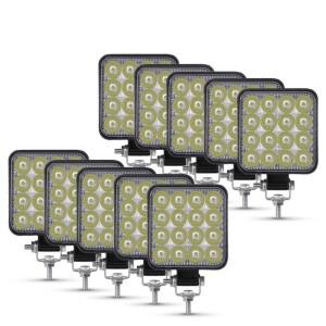 48W 자동차 LED 바 작업 조명 미니 16SMD 사각형 라운드 작업 조명 12V 자동 조명 지프 트럭 4X4 자동차 SU