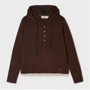 후아유 여성 Layered Henley Neck Hoodie Pullover WHKAG4841F