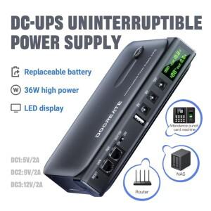 DC UPS 무정전 전원 공급 시스템 5V-24V 출력 라우터 NAS 모뎀 및 보안 모니터용 4x18650 교체 가능 배터리