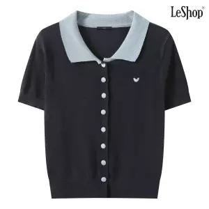 르샵 정상가 69,000원 데일리 카라 배색 자수 니트 가디건 DQ2CK003A