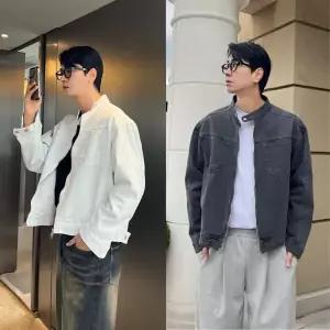 남자오버핏자켓 바이커자켓 남자 봄 코튼 차이나 피그