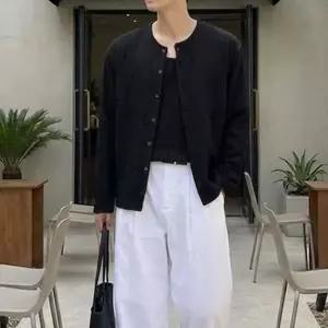 여름 엠보 시어서커 장마 휴가룩 긴팔 남자 가디건