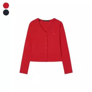 게스여성 미니하트 포인트 자가드 가디건 OQ1K5440