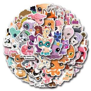 55Pcs  Littlest 애완 동워터 가게 스티커 DIY Scrapbooking 휴대폰 수하워터 스케이트 보드 방수 전사 술