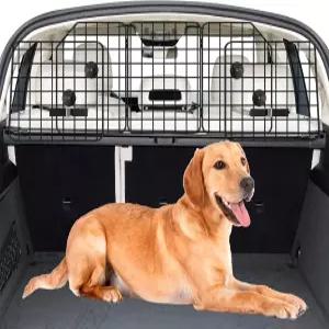 NOAMOO SUV 밴 차량용 도그 카 바리어 조절 가능한 대형 반려동물 범용 중량용 와이어 메쉬 가드 트럭 화물