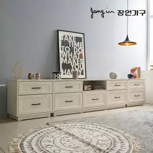장인가구 셀리아 화이트 대리석패턴 3000 높은 거실장