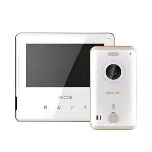 코콤 아날로그 비디오폰 KCV-S701 + 현관카메라 4선식 KC-R80E 화이트 세트