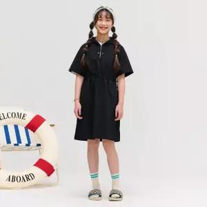 [오션스카이] [2color]여아 허리 조절 반집업 원피스