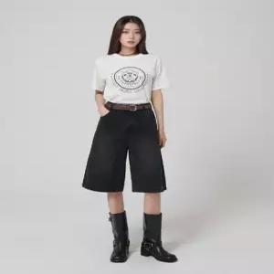 랩 [LAP 워싱 버뮤다 와이드 데님팬츠 AR3DP865