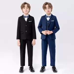 루나버블 네이비 블랙 정장 세트 9-21호 [자켓+바지+보타이or조끼] 아동 남아 어린이 키즈 초등학생 주니어 결혼식 하객 행사 공연 졸업 앨범 촬영 연주 입학 생일 검정 네이비 정장