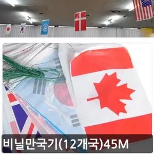 12개국 단면인쇄 비닐만국기 45M 응원용품 응원소품