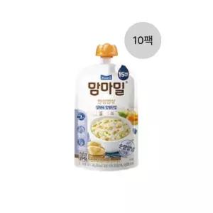 맘마밀 안심밥상 15개월 짜먹는 파우치형 이유식 닭백숙 찹쌀진밥 140g 10팩