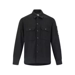 [CP COMPANY]25FW 렌즈 와펜 펠트 오버 셔츠자켓 블랙 19CMOS271A 110498A 999