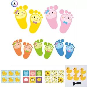 질서 안전 지킴이 5색 발바닥 스티커/방지/패드/매트/논슬립/테이프/안전/밀림/타일/바닥/유도/발판