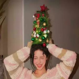 리온 크리스마스트리모자 인형 용품 미니 루돌프 모자