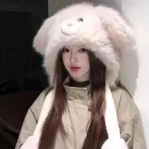 리온 귀움직이는모자 머플러 토끼모자 겨울 귀달이모자 털모자 큐트