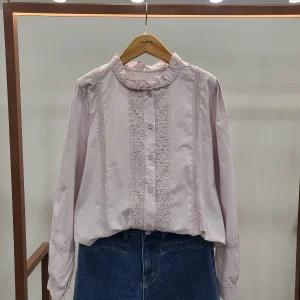 [무자크]자수포인트프릴넥블라우스MQ2WBL22_GN