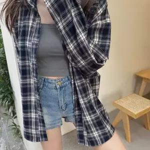 체크셔츠 오버핏 가을 남방