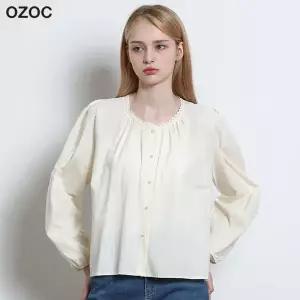 [오조크(OZOC)] 레이스 라운드넥 블라우스(택가격 98000원)