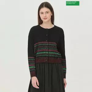 베네통 풀오버형 라운드 니트 가디건 BAKCA3561