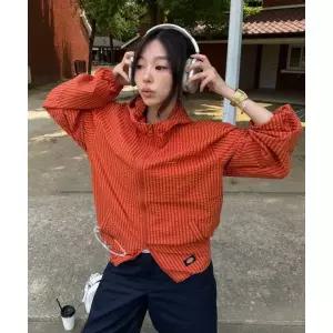 디키즈 그리드 체크 라이트 윈드브레이커 Orange 110408