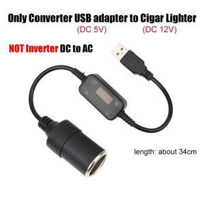 자동차 인테리어 액세서리 플러그 커넥터 어댑터, USB 5V-12V 컨버터 유선 컨트롤러 충전기 케이블 소켓