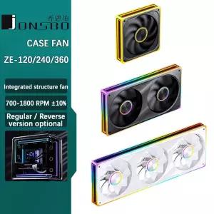 JONSBO ZE-120240360 120mm ARGB 케이스 팬 인피니티 미러 RGB PWM 팬 MB 싱크 알루미늄 CD 패턴 허브 배지