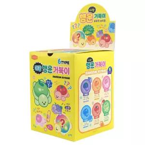 핑크풋 랜덤 행운 거북이 키링 인박스(60개세트)과일 야광 캐릭터키링