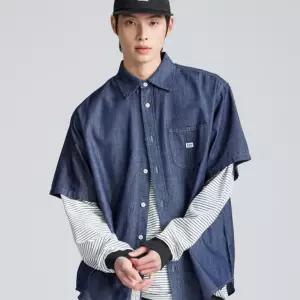 리 리 로코 포켓 데님 반팔 셔츠 인디고 다크 6144391