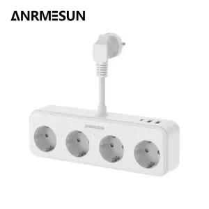 2 USB A 및 1 유형 C 포트가 있는 3840W EU 전원 스트립 4 AC 콘센트 가정용 고속 충전 전기 확장 소켓