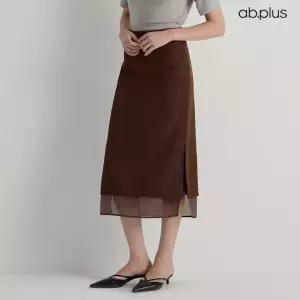 [ab.plus] 시어 레이어드 롱스커트 (LSA3MS33A)
